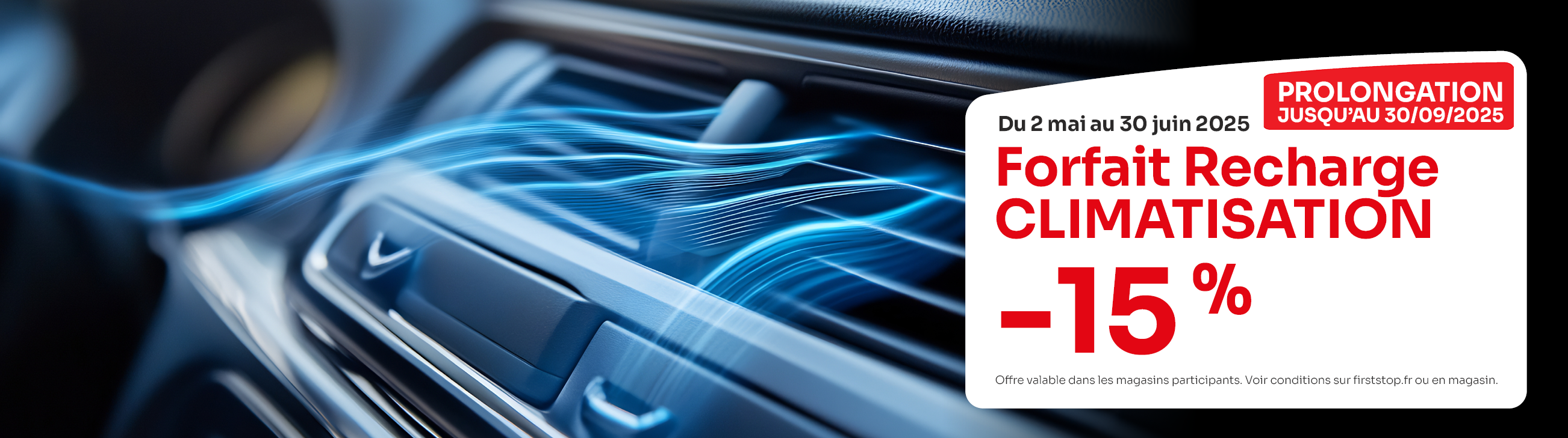 -15% sur les forfaits de recharge climatisation* !