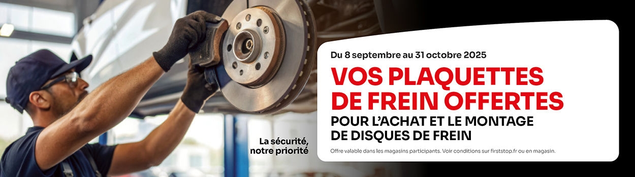 Vos plaquettes offertes pour l'achat et le montage de disques de frein* !