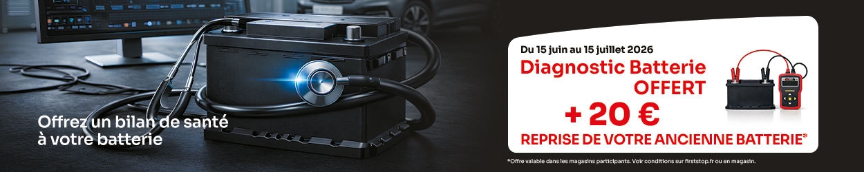On vous offre le diagnostic de votre batterie*