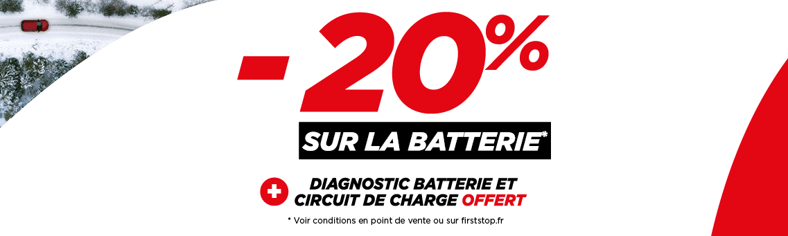 -20% sur la batterie et votre diagnostic batterie & circuit de charge offert!*