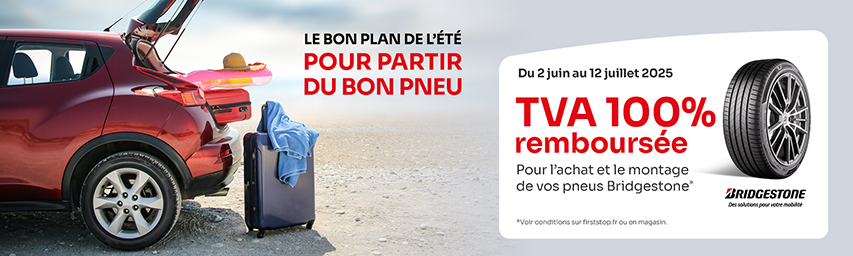 TVA remboursée pour l’achat de vos pneus Bridgestone* !