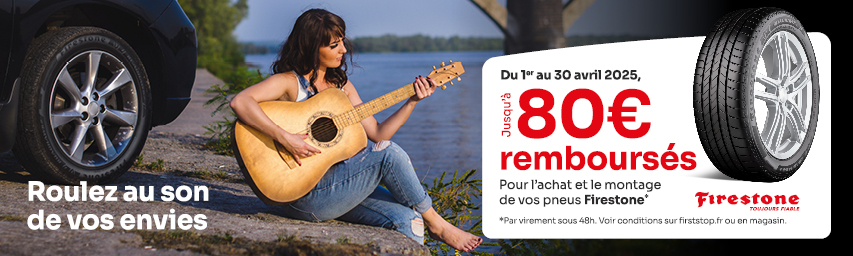 Jusqu'à 80€* remboursés sur les pneus Firestone !