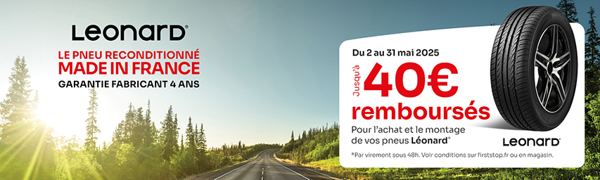 Jusqu'à 40€* remboursés sur les pneus Léonard !