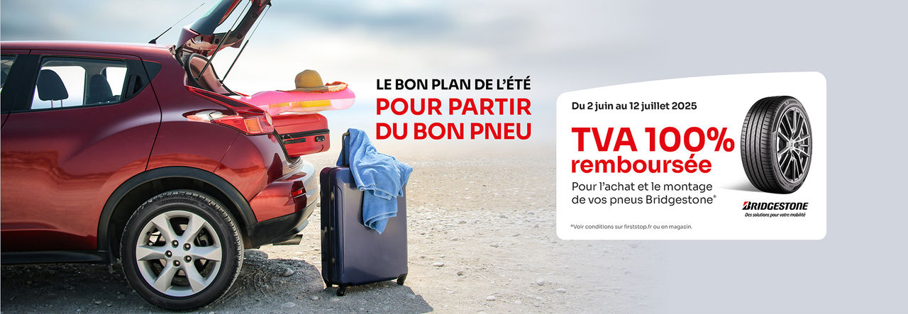 TVA 100% remboursée pour l'achat et le montage de vos pneus Bridgestone* !