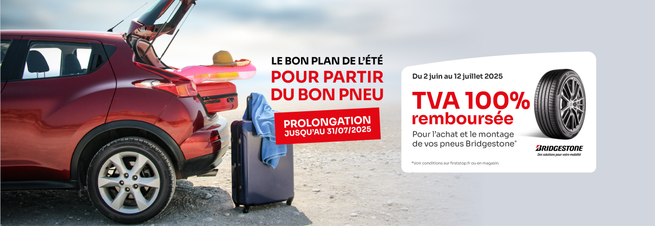 TVA 100% remboursée pour l'achat et le montage de vos pneus Bridgestone* !