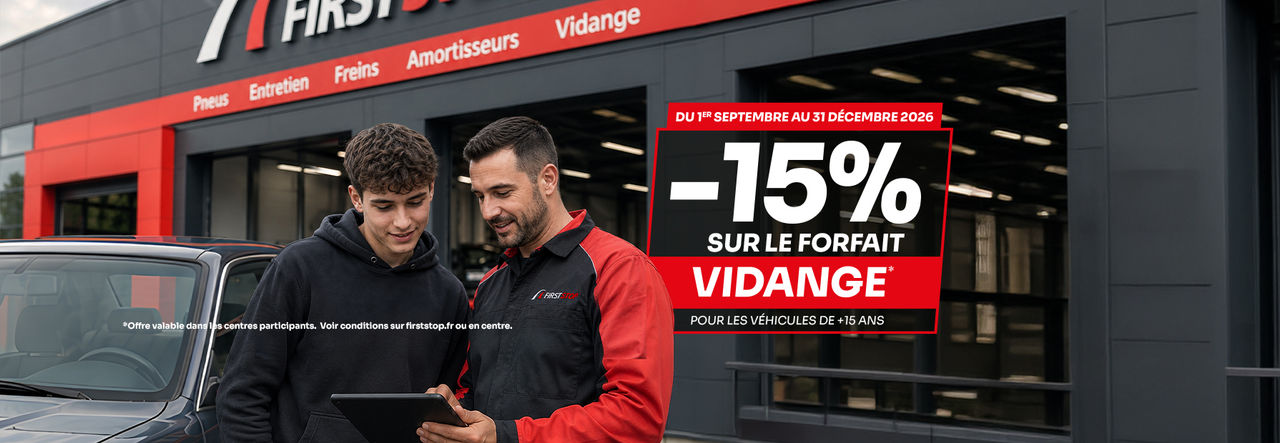 -15% Sur le forfait vidange pour les véhicules de +15 ans* !