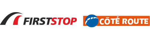 Logo First Stop et logo Côté Route